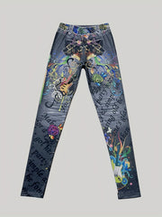Graphic Print Skinny Leggings Casual Every Stretchy Leggings