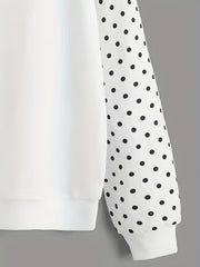Polka Dot Pullover Sweatshirt for Women
