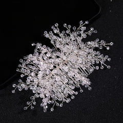 Crystal Bead Wedding Hair Comb Hair Accessories For Bridal Flower Headpiece