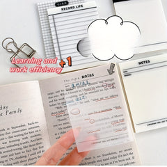 50 Sheets Transparent Plan Sticky Notes Key Grid Horizontal Lines