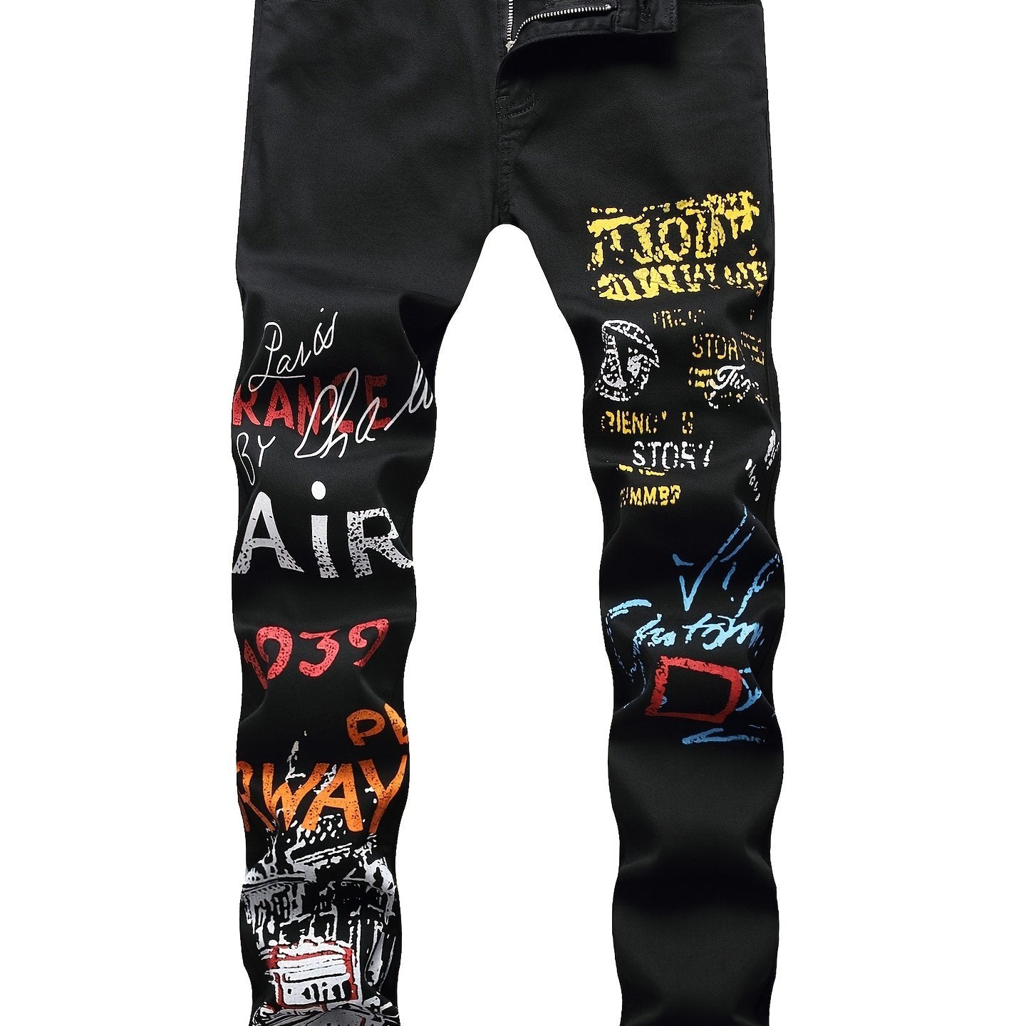 Print Slim Fit Jeans Y2k Street Style Jeans