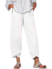 Elastic Cropped Pants Casual Loose Pants