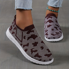 Women's Colorblock Woven Sneakers Low Round Toe Soft Sole Shoes