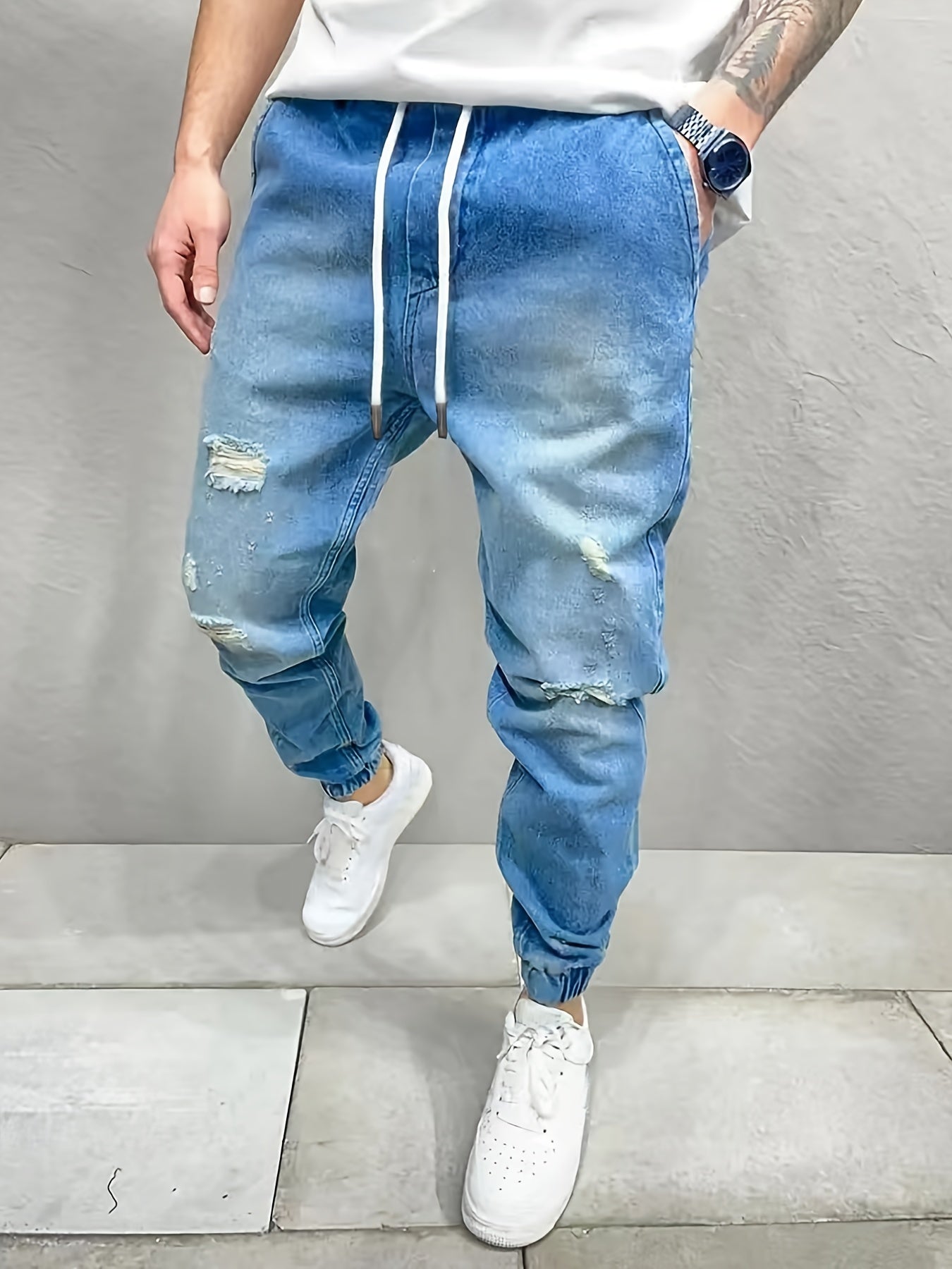 Men's Loose Cotton Jogger Jeans