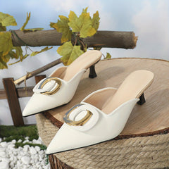 Women's Circle Buckle Slingback Sandals