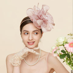Women's Tea Party Style Fancy Hat With Clip And Hair Hoop