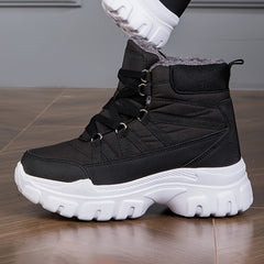 Waterproof Winter Snow Boots For Women Lace up Height Increased Platform