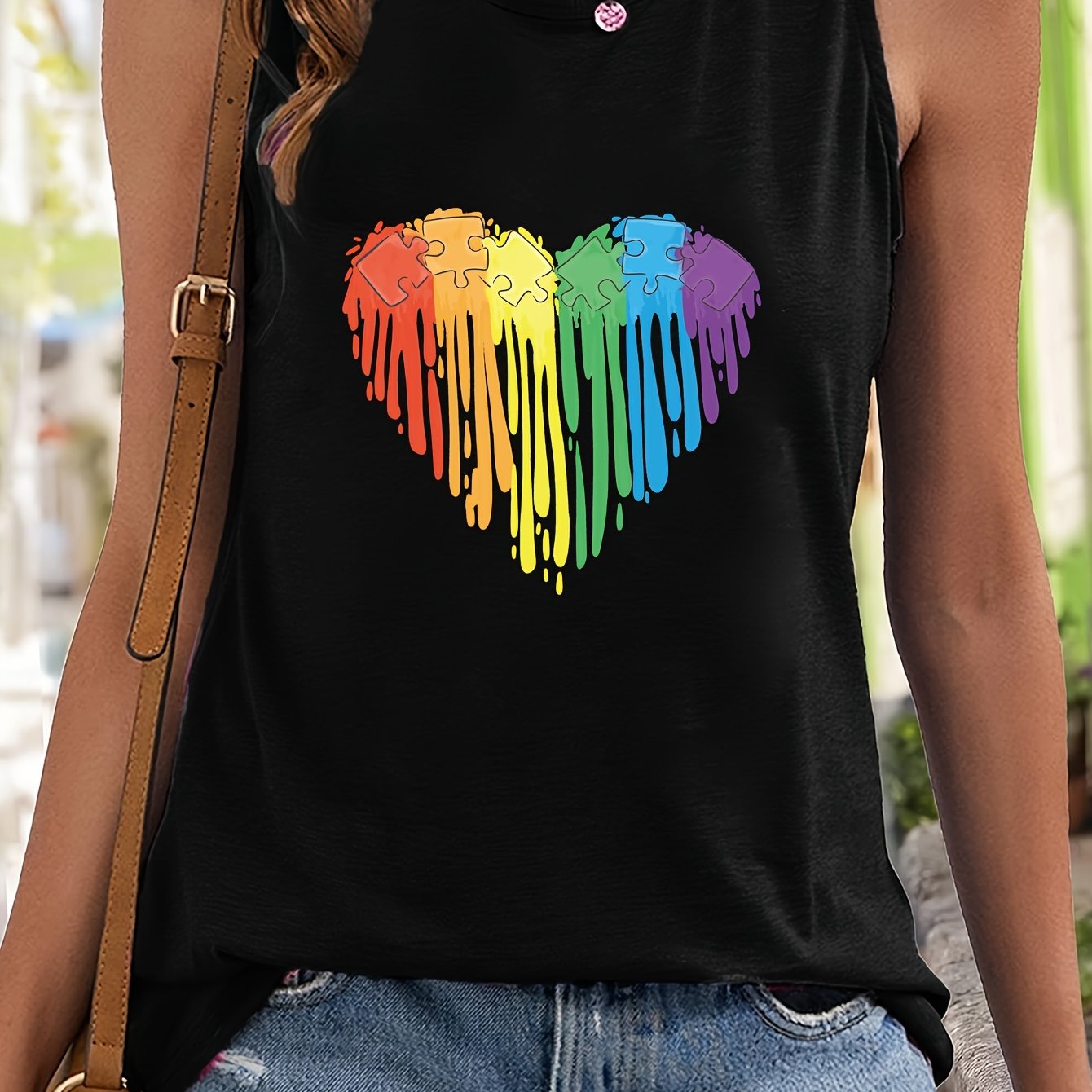 Heart Pattern Stretchy Sports Vest Sleeveless Top