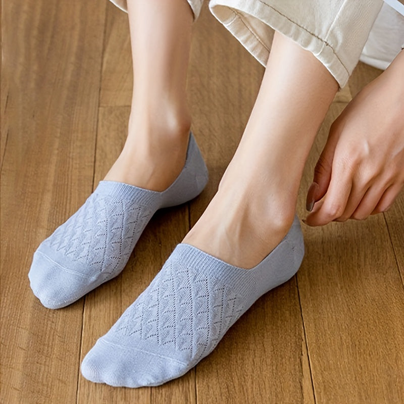 5 Pairs Argyle Print Low Cut Ankle Socks Women's Stockings