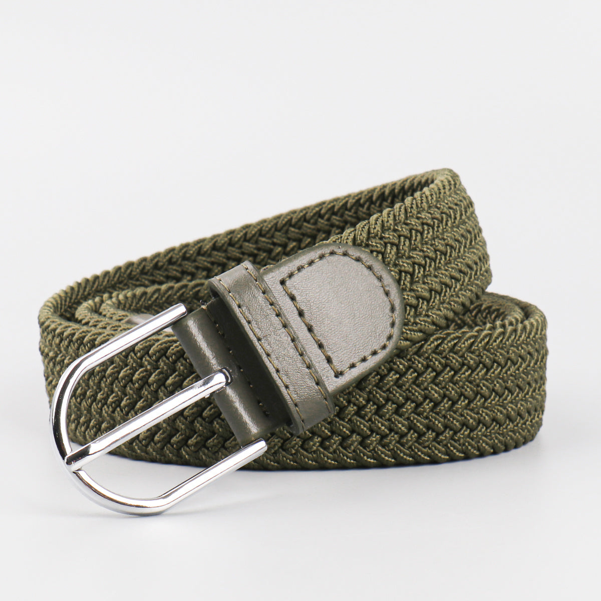 Men's Stretch Woven Braid Belt Canvas Elastic Fabric Woven Stretch Multicolored
