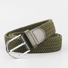 Men's Stretch Woven Braid Belt Canvas Elastic Fabric Woven Stretch Multicolored