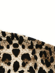 Leopard Print Halter Top Sexy Back Tie Halter Top For Summer