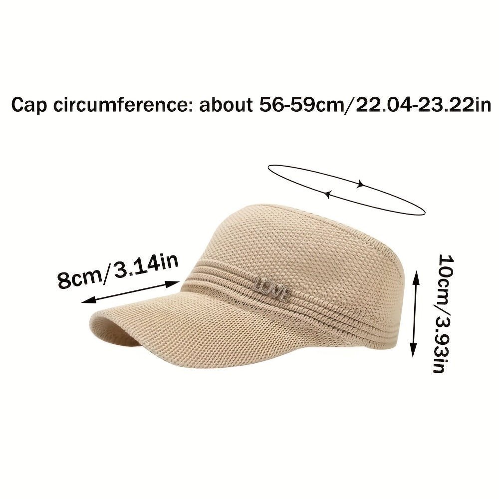 Knitted Visor Hat Solid Elastic Sunshade Baseball Cap Casual Sunscreen