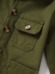 Boys' Winter Casual Long Sleeve Button Coat