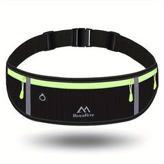 Sports Fanny Pack with Reflective Strip - Ultra Thin Waist Bag for Men and Women