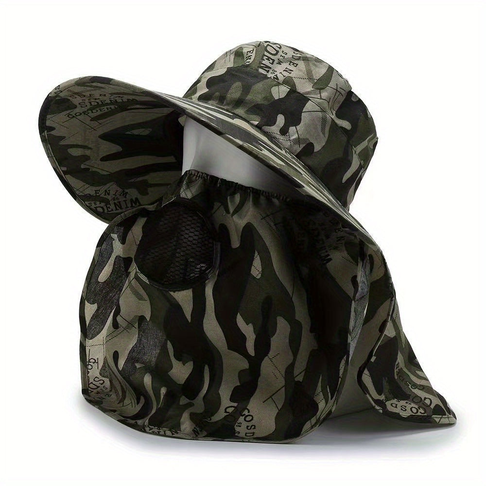 Camouflage Sunscreen Hat Fishing Outdoor Sunshade Hiking Shawl Hat