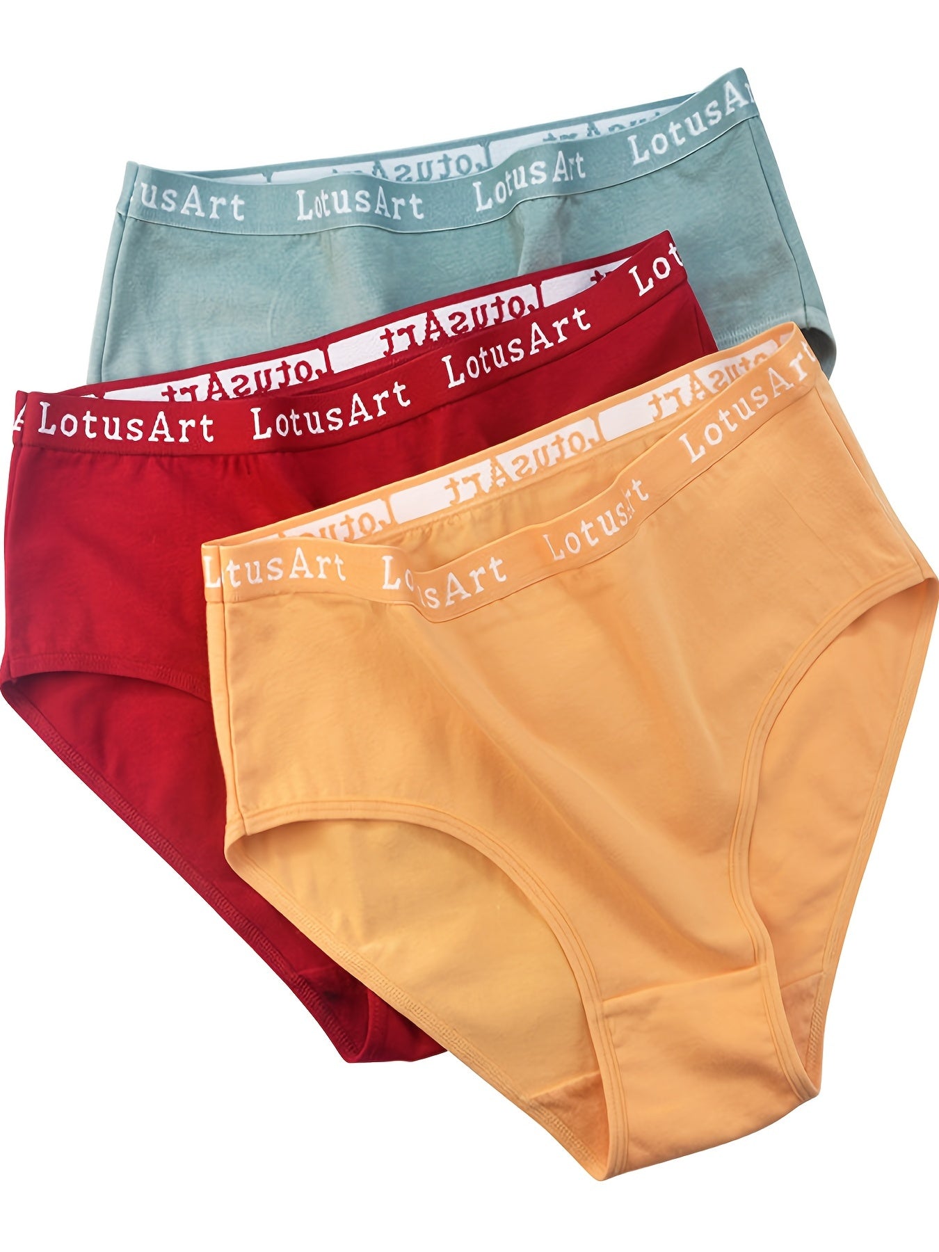 3pcs High Waist Letter Briefs Intimates Panties Women's Lingerie