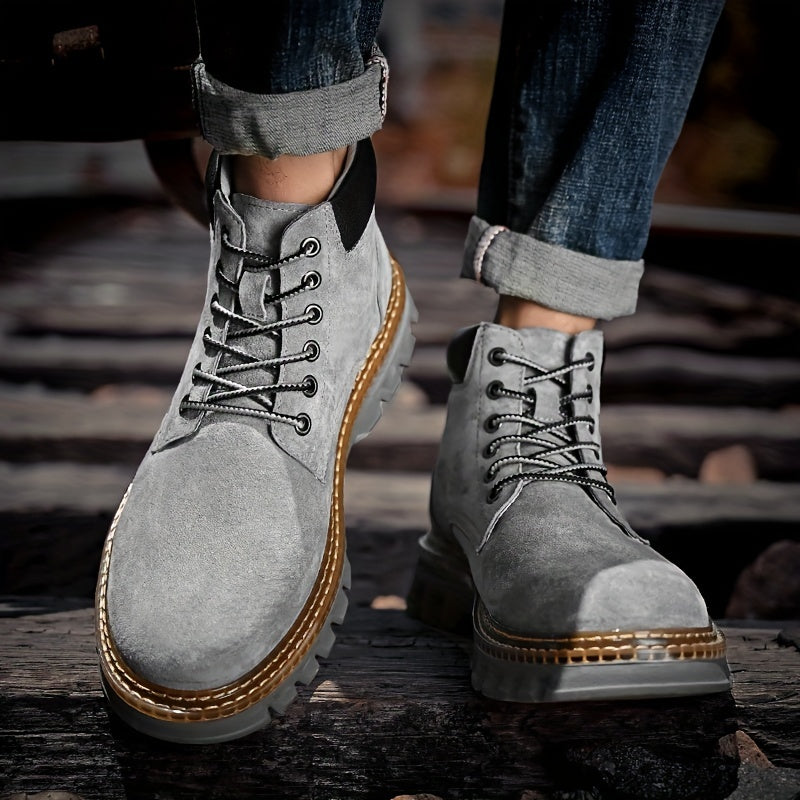 Men's Welted Lace-up Boots with Padded Collar