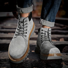 Men's Welted Lace-up Boots with Padded Collar