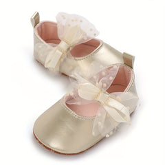 Bowknot Ballet Flat Shoes For Baby Girls Lightweight Non slip Walking Shoes