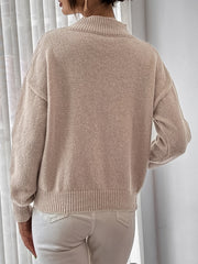 Mock Neck Knit Sweater Long Sleeve