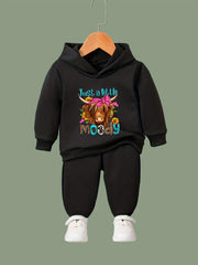 Moody Pattern Long Sleeve Hooded Sweatshirt Girls Comfy Hoodies