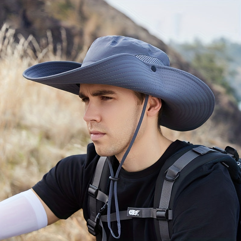 Breathable Mesh Sides Bucket Hat with Chin Strap