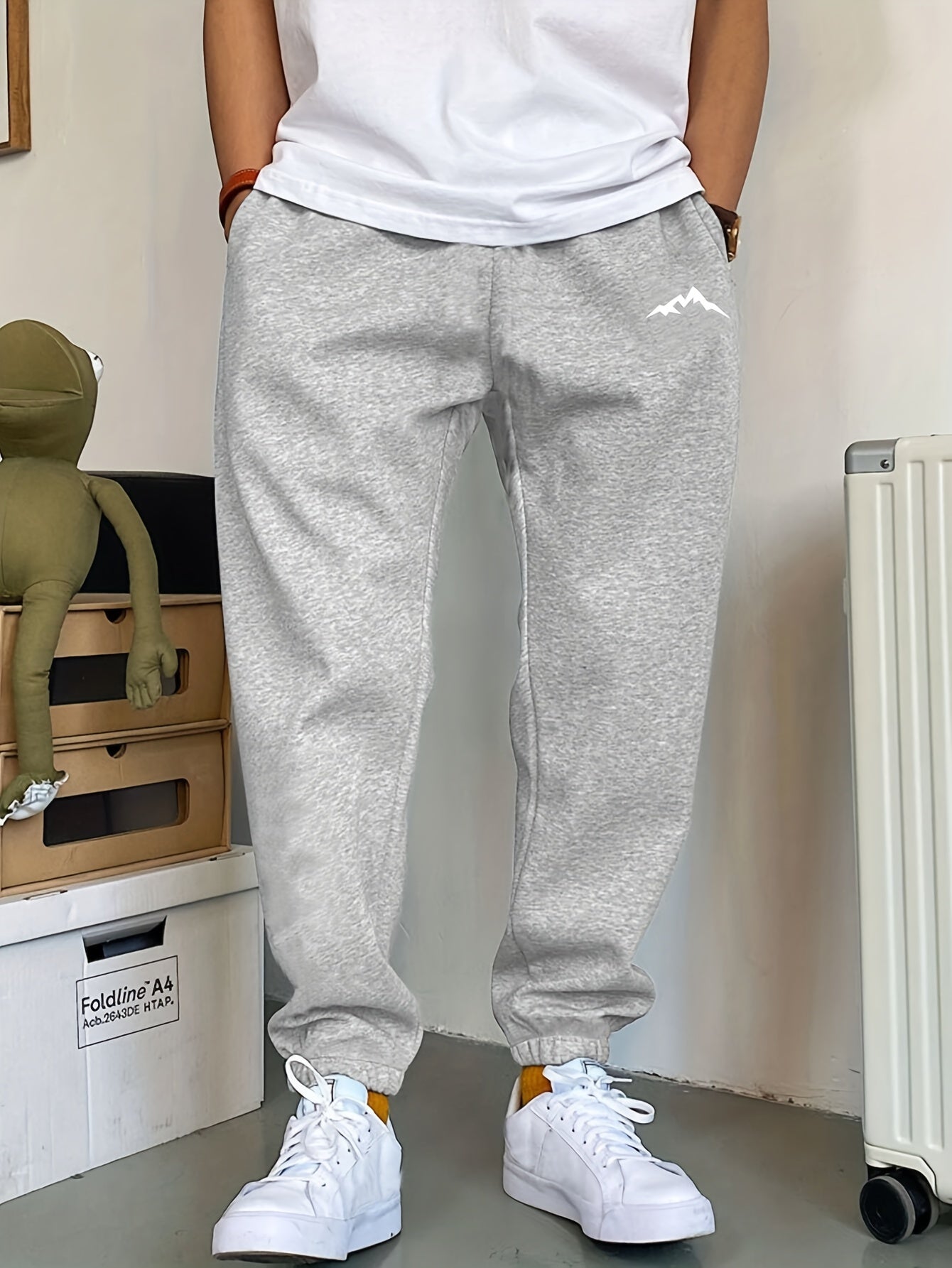 Mountain Pattern Joggers Men's Casual Loose Fit Waist Drawstring Pants