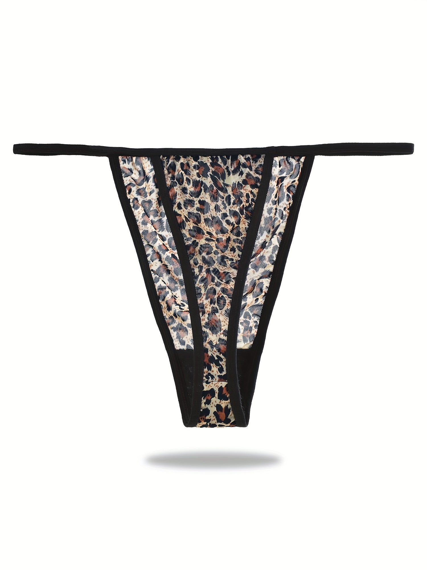 3 Pack Plus Size Leopard Print Lace Thongs High Stretch Sexy Panties
