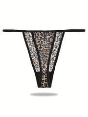 3 Pack Plus Size Leopard Print Lace Thongs High Stretch Sexy Panties