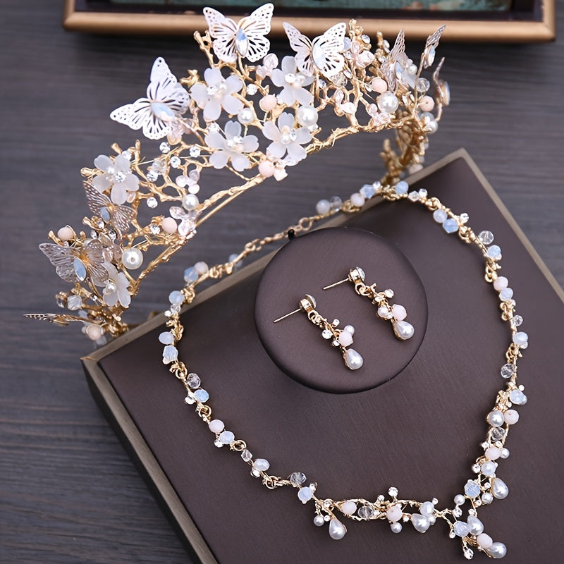 Bridal Jewelry Sets Crystal Beads Faux Pearl Costume Jewelry Sets