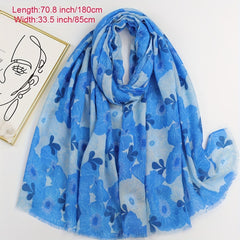 Boho Flower Print Scarf Warm Shawl Women Sunscreen Headwrap