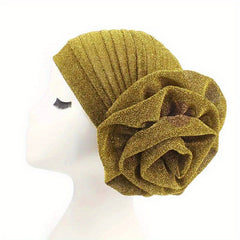 Sparkling Large Flower Women Cancer Chemo Hat Turban Head Covering
