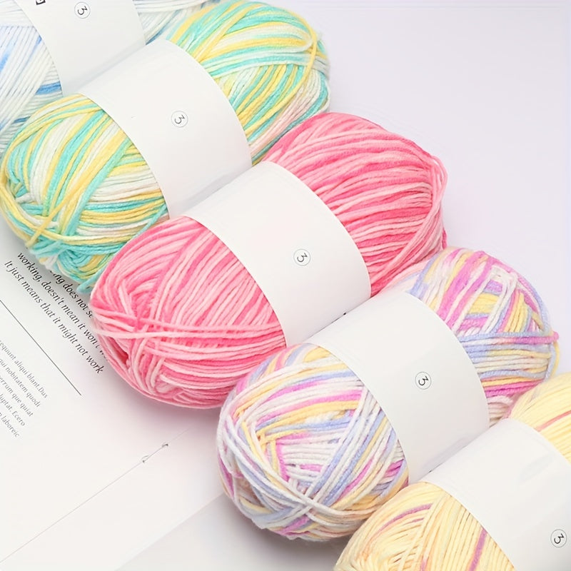 6pcs 50g Space Dyed Acrylic Yarn - Socks Yarn Hook Doll Scarf Hand Knitting Yarn