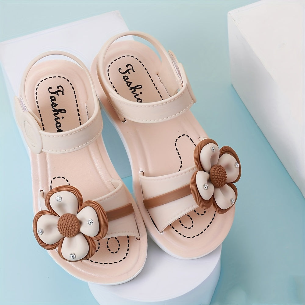 Flower Open Toe Sandals for Baby Girls Non-Slip All Seasons