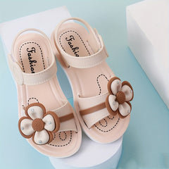 Flower Open Toe Sandals for Baby Girls Non-Slip All Seasons