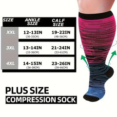 3 Pairs Plus Size Compression Socks Wide Calf for Women & Men