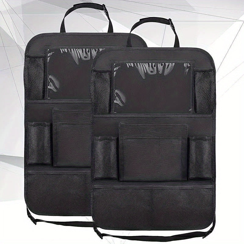 Car Seat Back Storage Bag with Tablet Holder and 8 Mesh Pockets