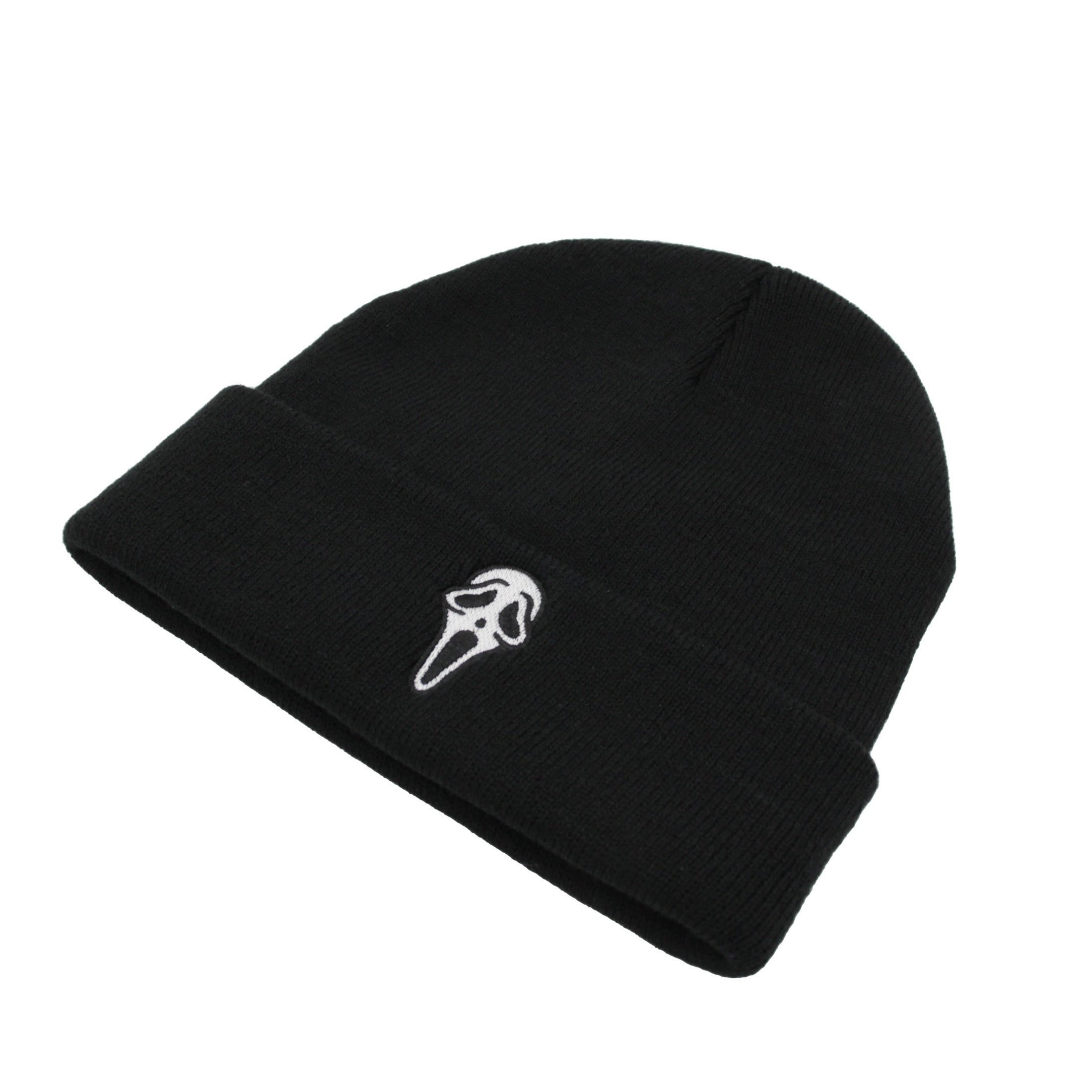 90s Horror Skull Embroidered Beanie Unisex Solid Skull Cap Hip Hip Warm Knit Hat