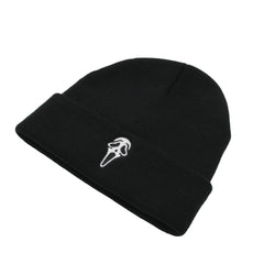 90s Horror Skull Embroidered Beanie Unisex Solid Skull Cap Hip Hip Warm Knit Hat