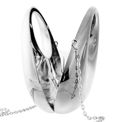 Metallic Evening Clutch Purse for Women Silver High Acrylic Handbag