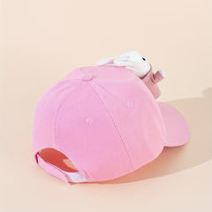 Rabbit Doll Decor Baseball Cap Pink Cartoon Dad Hats Adjustable Bunny Sun Hats
