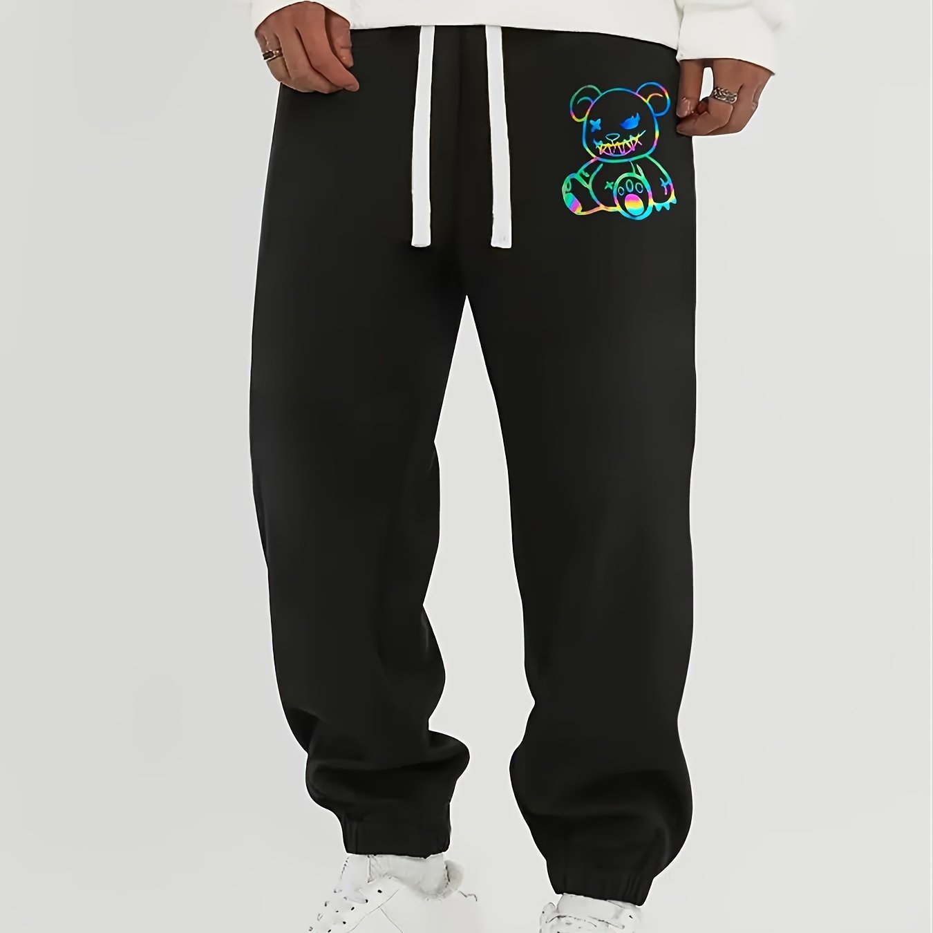 Funny Bear Graphic Print Men's Casual Sweatpants