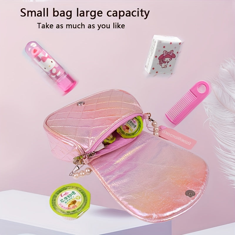 Cartoon Unicorn Handbag With Faux Pearl Handle For Girls