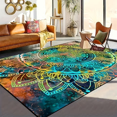 Colorful Geometric Pattern Carpet Crystal Velvet Large Area Rug