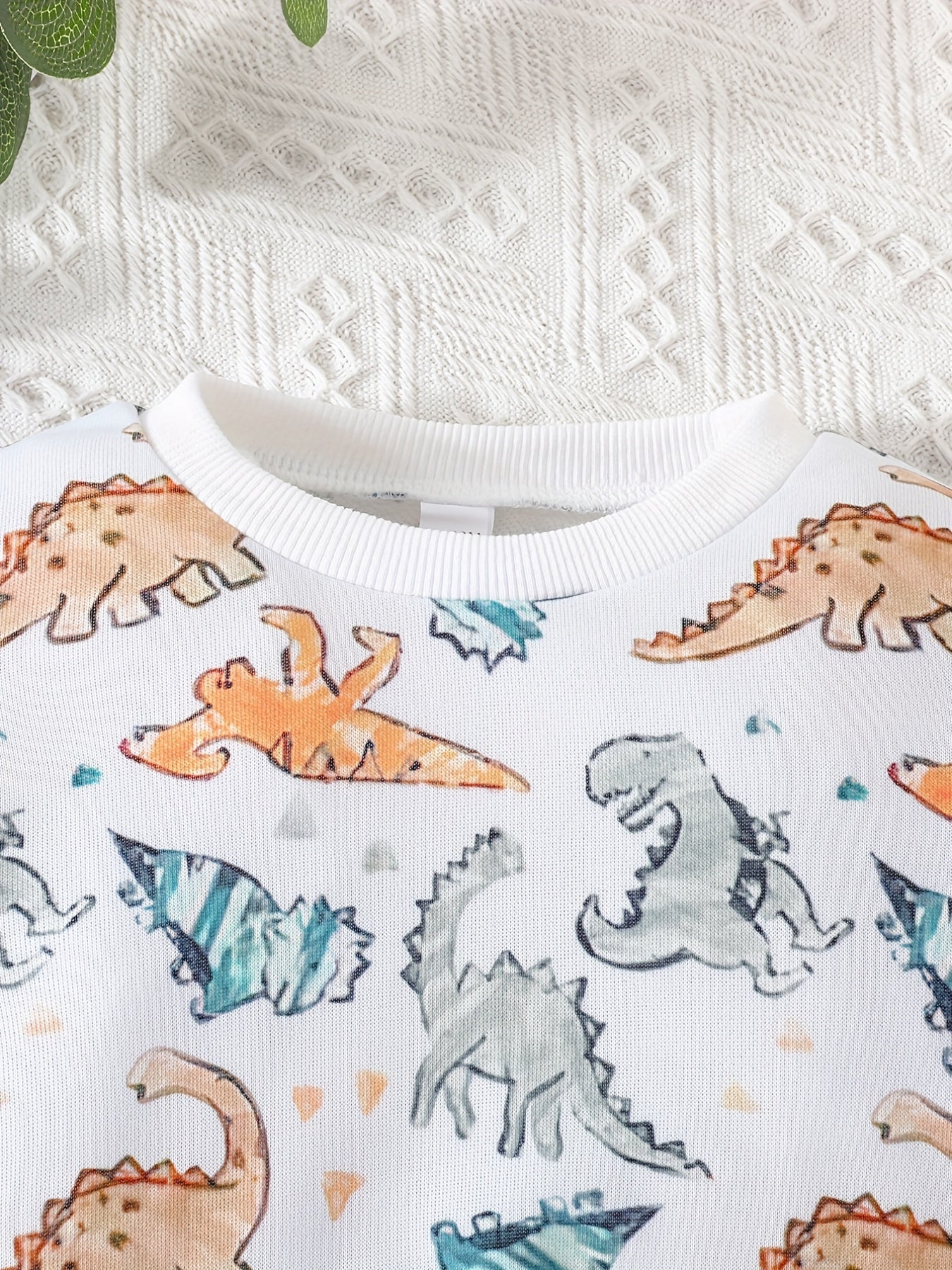 Dino Baby Boy's 2pc Sweatshirt & Sweatpants Set Casual Outfits