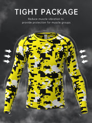 Men's Quick Dry Breathable Fitness Tops Long Sleeve Highly Stretch Crew Neck