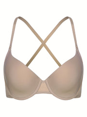 Solid T Shirt Bra Breathable Push Up Lingerie
