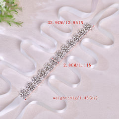 Bridal Sash with Pearls & Rhinestones Waist Belt for Weddings