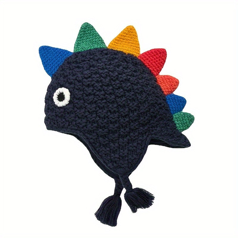 Double Layer Dinosaur Hat Kids Knitted Ear Protection Beanie